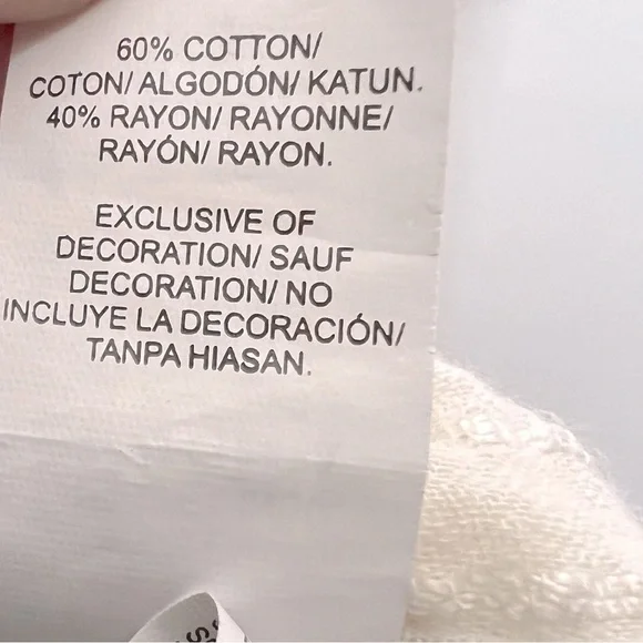 Lucky Brand Ivory Textured Soft Button Up 3/4 Sleeve Decorative Gauzy Blouse - Picture 12 of 12